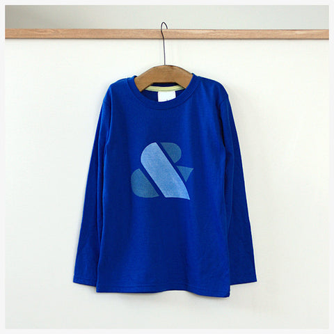 Bold ampersand Boys LS T-shirt Blue