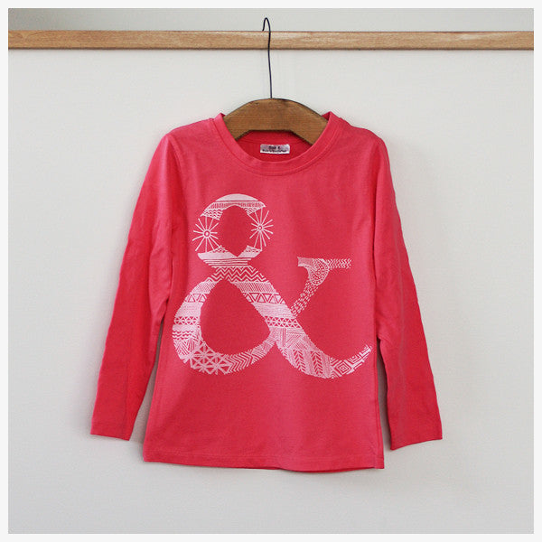 Owl ampersand Girls LS T-shirt Pink