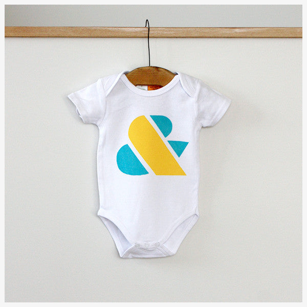 Bold ampersand Babysuit White