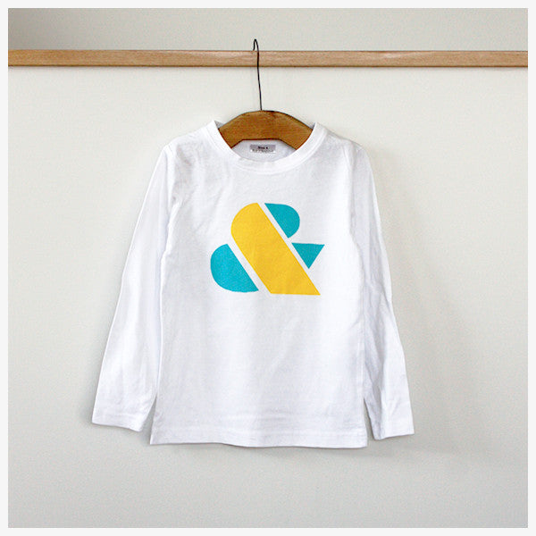 Bold ampersand Boys LS T-shirt White